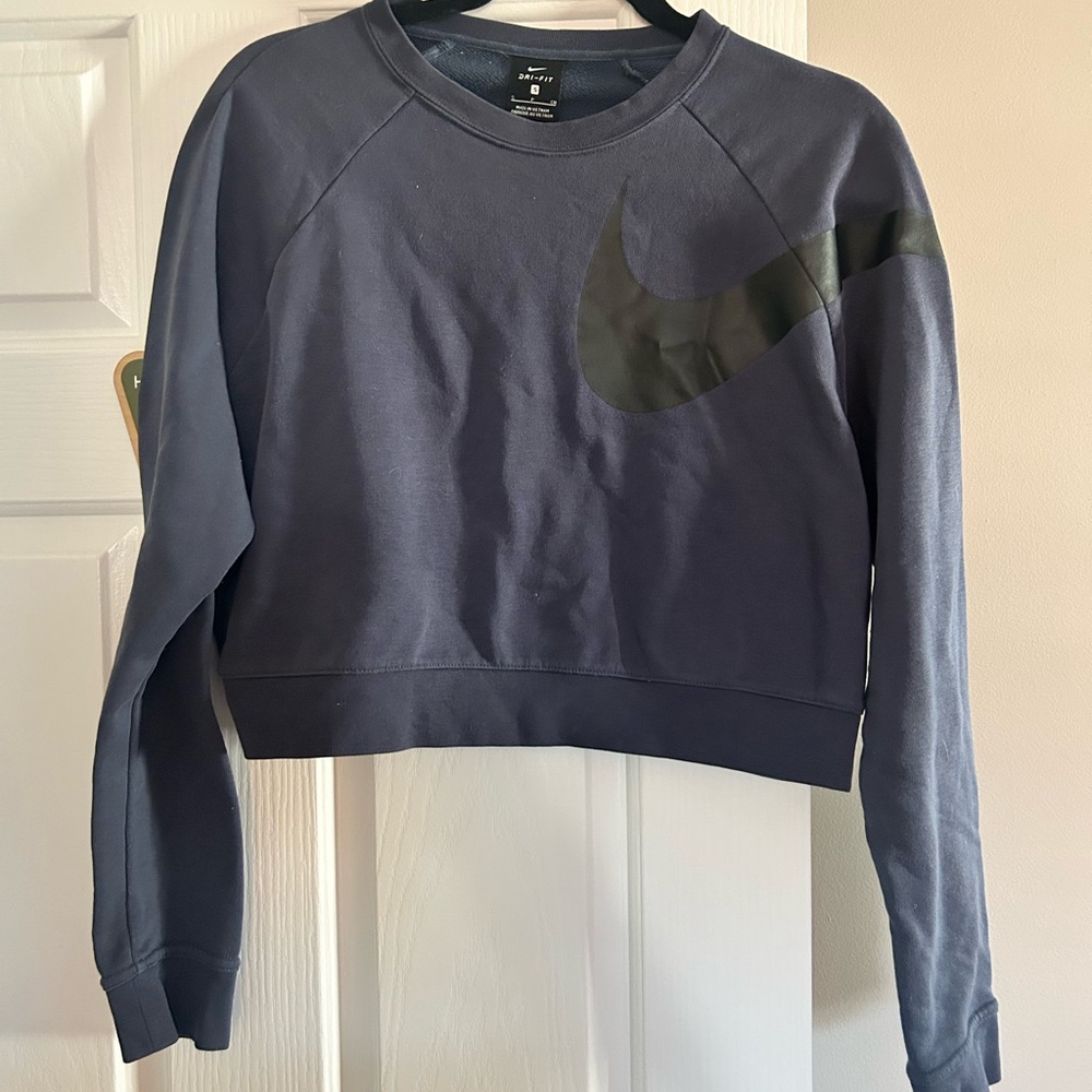 Nike Women's Blue Crop Top Sweater